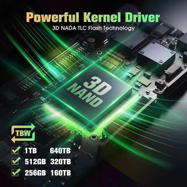 Alt view image 3 of 6 - KOWIN CMS100 M.2 SATA 6Gb/s SSD 512GB, R/W up to 520/515MB/s,SATA3.0 M.2 2280 interface desktop/laptop universal computer hard drive high-speed SATA6Gb/s built-in solid state drive 512GB