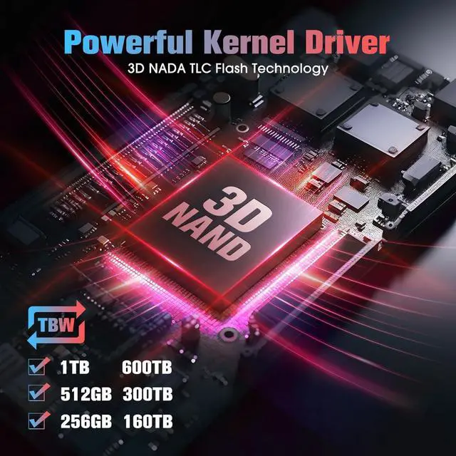 Alt view image 4 of 7 - KOWIN CNV300 PCIe Gen 3.0x4 NVMe M.2 2280 SSD 512GB, R/W up to 3450/2700MB/s,NVME 3.0 protocol desktop/laptop universal computer hard drive high-speed PCIE built-in solid state drive 512GB