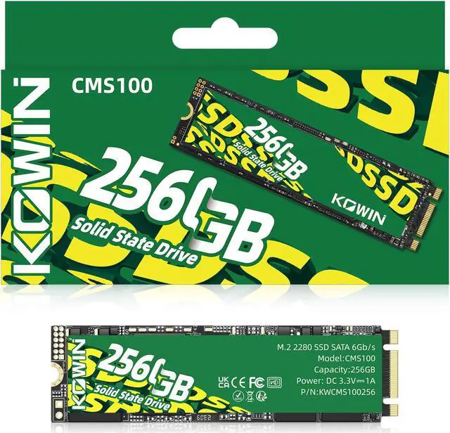 Main image of KOWIN CMS100 M.2 SATA 6Gb/s SSD 256GB, R/W up to 510/510MB/s,SATA3.0 M.2 2280 interface desktop/laptop universal computer hard drive high-speed SATA6Gb/s built-in solid state drive 256GB