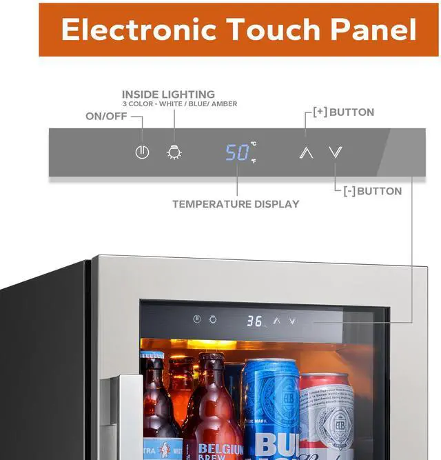 Alt view image 3 of 7 - Ca'Lefort Whisper-Quiet Wine Refrigerator - 34-54°F Dual-Zone Cooling 85L Storage & Freestanding Design | Perfect for Home/Bar