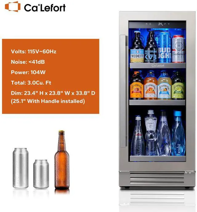 Alt view image 2 of 7 - Ca'Lefort Whisper-Quiet Wine Refrigerator - 34-54°F Dual-Zone Cooling 85L Storage & Freestanding Design | Perfect for Home/Bar