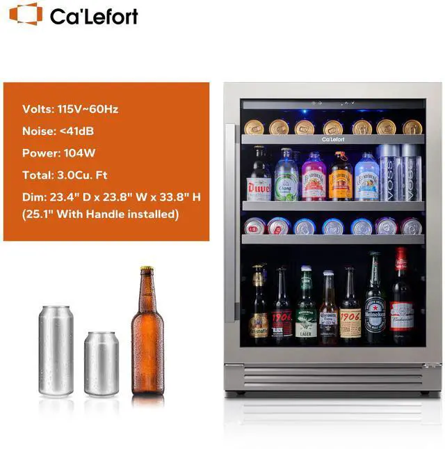 Alt view image 2 of 7 - Ca'Lefort 85L Wine Cooler - 34-54°F Precision Cooling & Stainless Steel Door 3.00 Cu.Ft Storage + Multi-Color LED Lighting | Perfect for Home/Bar/Entertainment