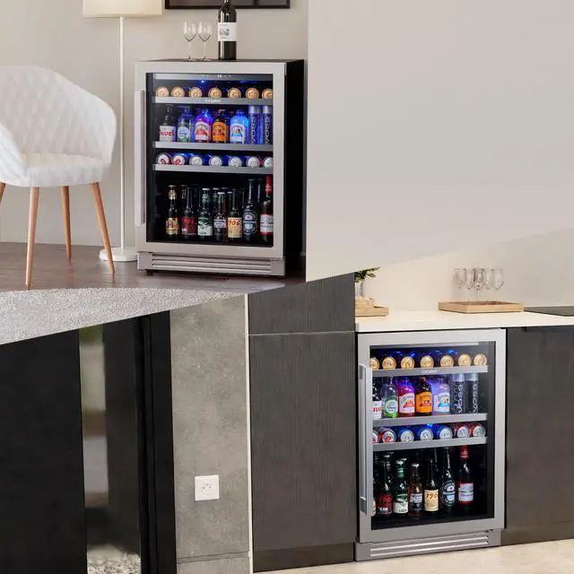 Alt view image 7 of 7 - Ca'Lefort 85L Wine Cooler - 34-54°F Precision Cooling & Stainless Steel Door 3.00 Cu.Ft Storage + Multi-Color LED Lighting | Perfect for Home/Bar/Entertainment