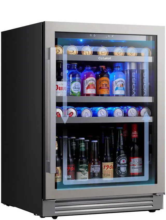 Main image of Ca'Lefort Energy-Efficient Wine Fridge - R600a Eco Cooling & Gray Tempered Glass Power Outage Memory + Temp Locking | 28-Bottle & 80-Can Flexible Storage