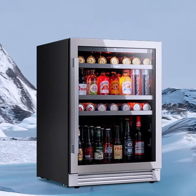 Alt view image 7 of 7 - Ca'Lefort Energy-Efficient Wine Fridge - R600a Eco Cooling & Gray Tempered Glass Power Outage Memory + Temp Locking | 28-Bottle & 80-Can Flexible Storage
