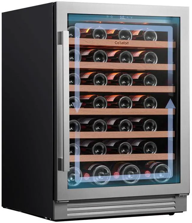 Alt view image 2 of 7 - Ca'Lefort 160L Wine Cooler - 40-65°F Precision Cooling & Stainless Steel Door 5.65 Cu.Ft Storage + Multi-Color LED Lighting | Auto Defrost for Home/Bar/Kitchen