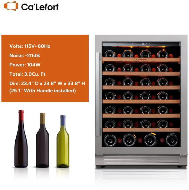 Alt view image 3 of 7 - Ca'Lefort 160L Wine Cooler - 40-65°F Precision Cooling & Stainless Steel Door 5.65 Cu.Ft Storage + Multi-Color LED Lighting | Auto Defrost for Home/Bar/Kitchen