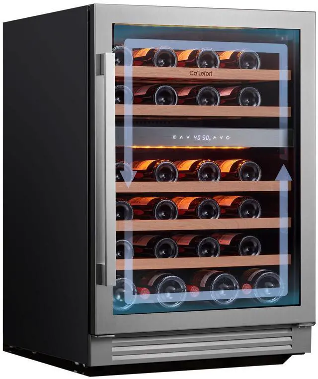 Alt view image 2 of 7 - Ca'Lefort 160L Wine Cooler - 40-65°F Precision Cooling & Stainless Steel Door 5.65 Cu.Ft Storage + Multi-Color LED Lighting | Perfect for Home/Bar/Kitchen