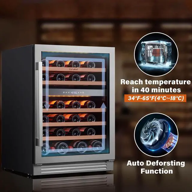 Main image of Ca'Lefort 160L Wine Cooler - 40-65°F Precision Cooling & Stainless Steel Door 5.65 Cu.Ft Storage + Multi-Color LED Lighting | Perfect for Home/Bar/Kitchen