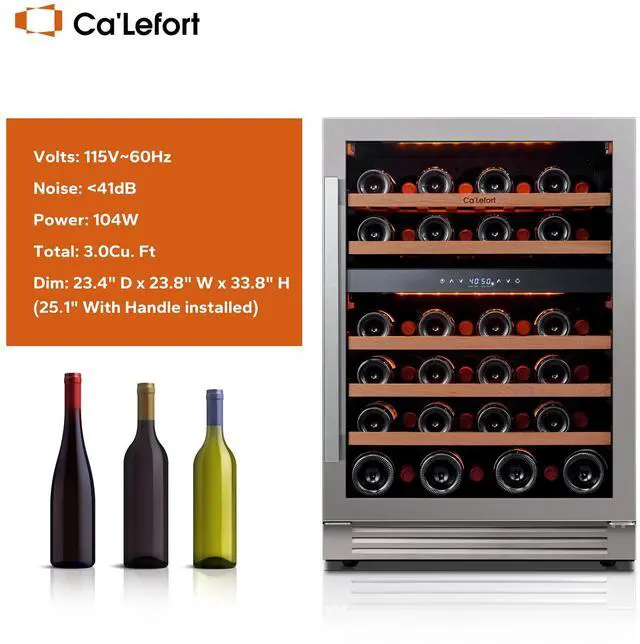 Alt view image 3 of 7 - Ca'Lefort 160L Wine Cooler - 40-65°F Precision Cooling & Stainless Steel Door 5.65 Cu.Ft Storage + Multi-Color LED Lighting | Perfect for Home/Bar/Kitchen