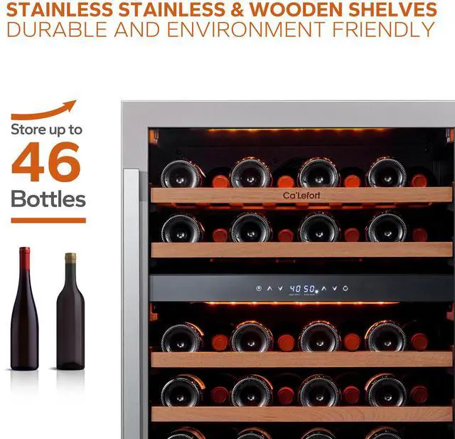 Alt view image 5 of 7 - Ca'Lefort 160L Wine Cooler - 40-65°F Precision Cooling & Stainless Steel Door 5.65 Cu.Ft Storage + Multi-Color LED Lighting | Perfect for Home/Bar/Kitchen