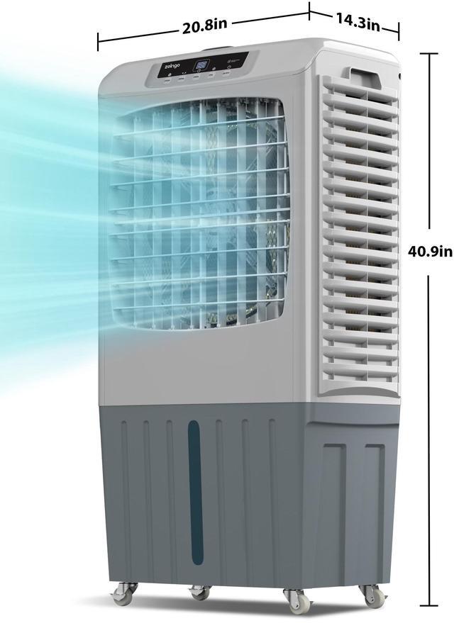 Alt view image 2 of 7 - Zelngo ZG-17DN Evaporative Air Cooler & Fan Combo - 40L Tank, 100° Wide Oscillation, Remote Control, Energy-Saving 145W Motor - Ideal for Bedroom, Living Room, and Business Spaces | AC Replacement