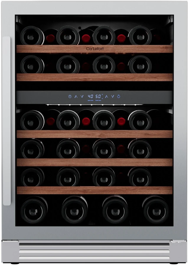 Alt view image 2 of 3 - Ca'lefort 24 Inch Wine Fridge&Cooler Dual Zone 40°F-65°F Hold 46 Bottles,Freestanding or Built-in,5.65 Cu.ft For Home/Bar/Kitchen