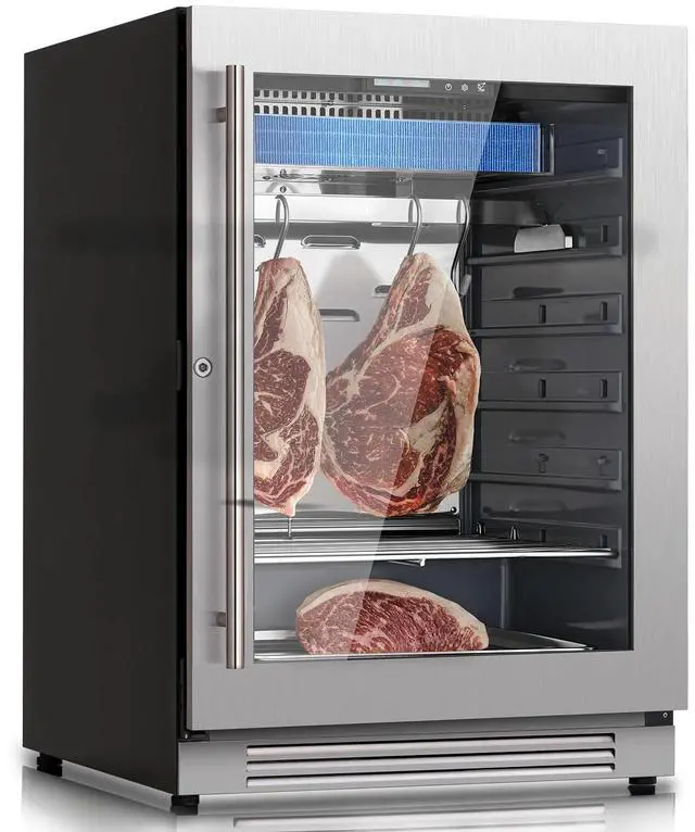 Main image of Ca'Lefort Dry Age Fridge for Steaks, Dry Aging Fridge for Meat, Ribeye, Lamb & Ham, Holds 209 LBS, Built in/Freestanding Dry Ager Refrigerator Dual-Layer LOW-E Glass for Kitchen/Restaurant Beef Aging