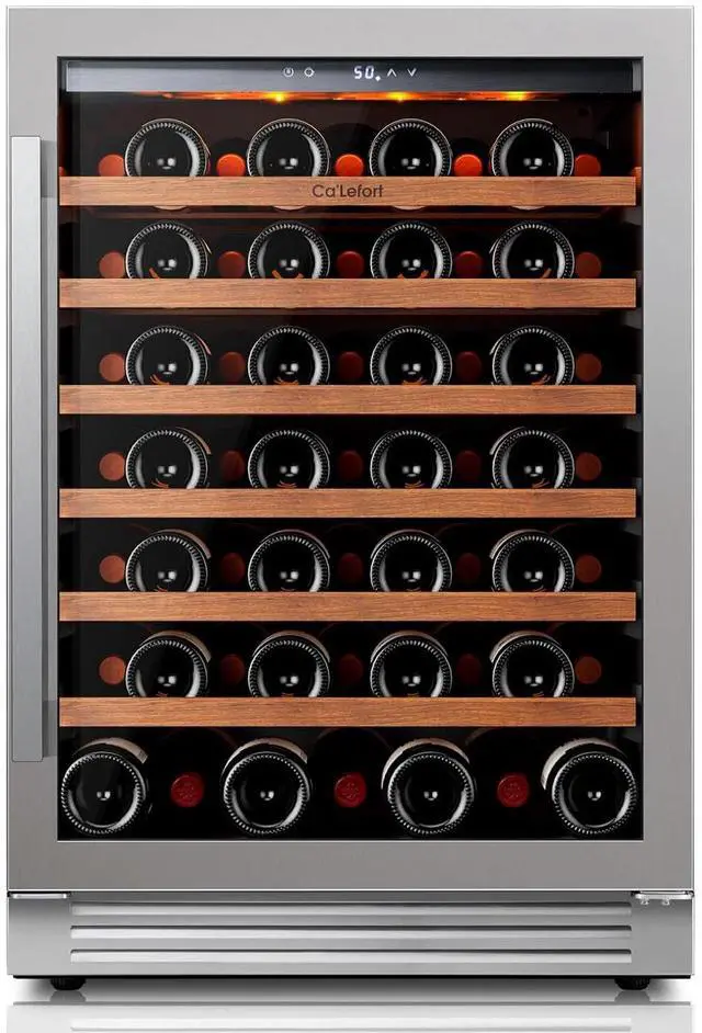 Main image of Ca'Lefort 24 Inch 52 Bottle Wine Refrigerator Cooler, 40-65°F Dual Zone Wine Fridge Wine Cellar with Glass Door, Adjustable Shelves, Built in/Freestanding/Under Counter for Home Bar Office, 5.65 Cu.ft