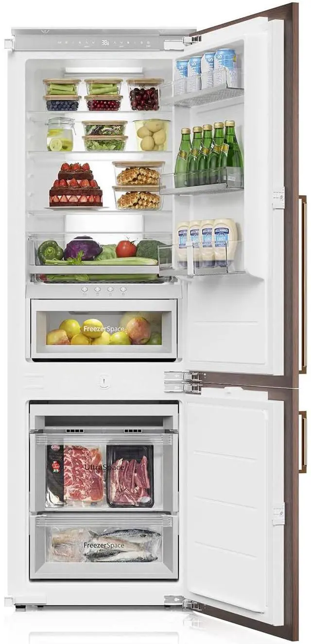 Main image of Ca'Lefort 22 Inch Panel Ready Refrigerator with Bottom Freezer, 9.72 Cu.ft Built-In Fridge, -11°F-46°F, 3-Zone Temperature Control, Energy Saving, Reversible Door for Home Kitchen(Panel Not Included)