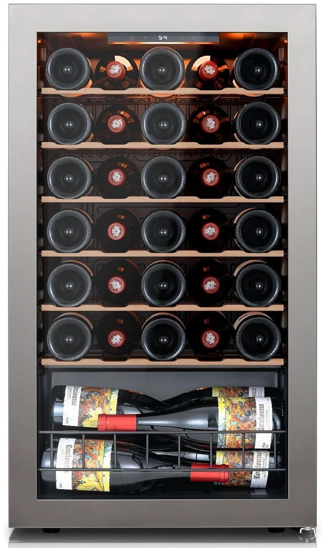 Main image of Ca'Lefort 34 Bottle Wine Fridge, 3-Color LED Wine Cooler Refrigerator with Double-Pane Glass Door, Adjustable Shelves, 37-65°F Wine Cellar, Freestanding/Under Counter for Home Bar Office(3.35 Cu.ft)