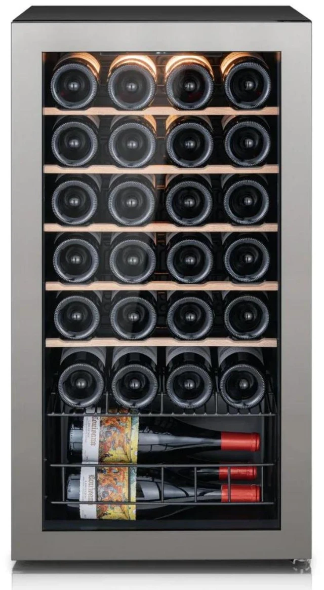 Main image of Ca'Lefort 28 Bottle Wine Fridge, 3.11 Cu.ft Wine Cooler Refrigerator with Double-Layer Glass Door, Adjustable Shelves, 3-Color LED, 37-65°F Digital Temperature Control, Freestanding or Under Counter