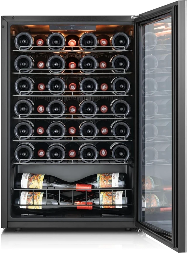 Main image of Ca'Lefort 46 Bottle Wine Refrigerator Cooler, 4.59 Cu.ft Mini Wine Cellar Wine Fridge with Dual-Pane Glass Door, Adjustable Shelves, 3-Color LED, 37-65°F Freestanding/Under Counter for Home Bar Office