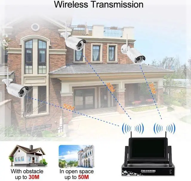 Alt view image 4 of 7 - inLifeCam  8Channel Tuya Smart APP Outdoor Bullet Wireless NVR Security Surveillance System WIFI IP Kit with 7"inch Monitor
