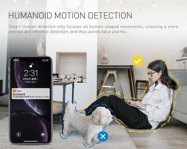 Alt view image 5 of 7 - inLifeCam Tuya Smart APP 3.0MP Indoor Mini Smart Pan Tilt PTZ  WIFI IP Camera One Key Calling