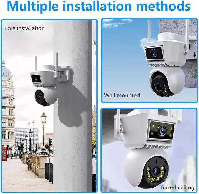 Alt view image 2 of 7 - inLifeCam 3.0MP+3.0MP Tuya Smart APP Outdoor WIFI Pan Tilt PTZ IP Camera True Full Color Security Camera