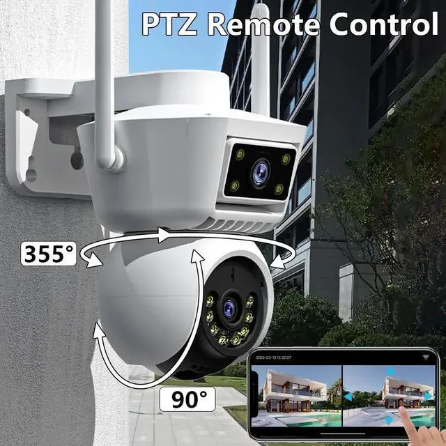 Alt view image 7 of 7 - inLifeCam 3.0MP+3.0MP Tuya Smart APP Outdoor WIFI Pan Tilt PTZ IP Camera True Full Color Security Camera