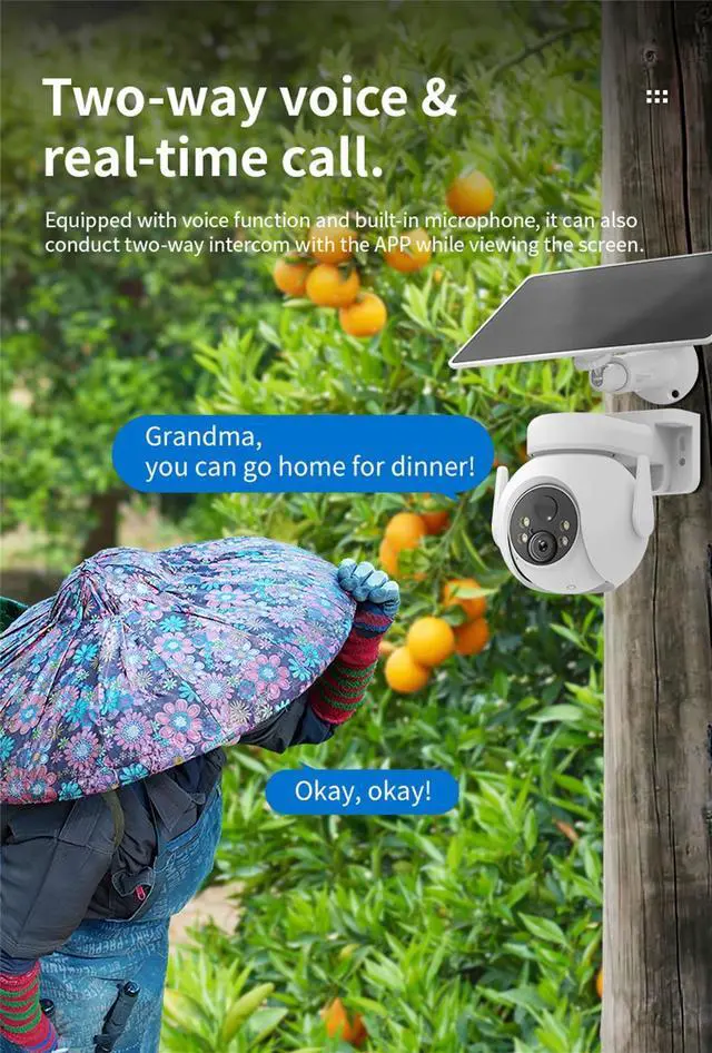 Alt view image 5 of 7 - inLifeCam Tuya Smart APP Outdoor Battery Solar Panels 4G Version CCTV Camera Security Surveillance System Full Color Night 3.0MP