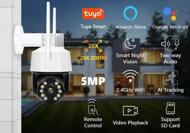 Alt view image 2 of 7 - InlifeCam 5.0MP 20X Optical Zoom Outdoor WIFI Pan Tilt PTZ Middle Speed Metal IP Camera GK7205V300+ IMX335(5.0MP)