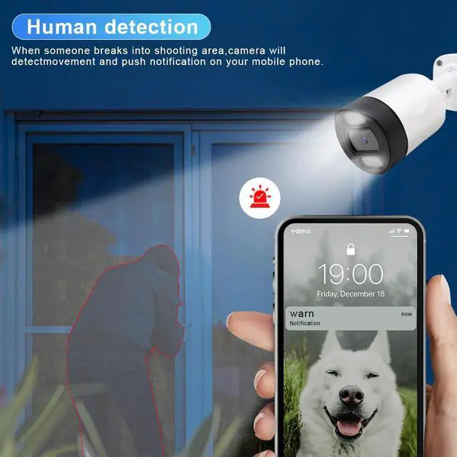 Alt view image 7 of 7 - inLifeCam Tuya Smart APP 5.0MP Metal Outdoor POE AI IP Camera Support ONVIF