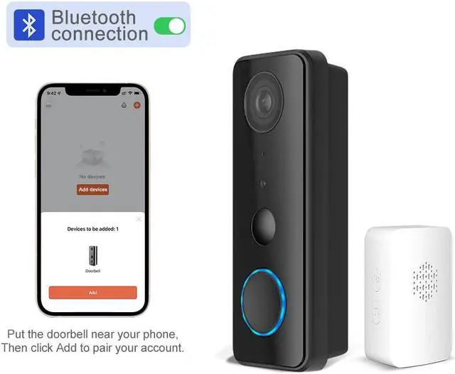 Alt view image 2 of 7 - inLifeCam Tuya Smart app 2.0MP DC5V1A  Smart Doorbell WIFI IP  Camera Intercom