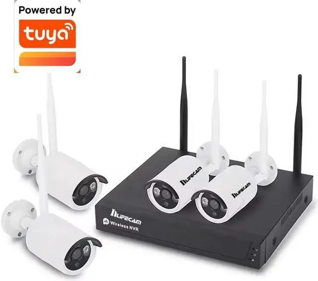 Main image of inLifeCam 8 Channel with 4pcs Camera Tuya Smart app Outdoor Bullet IP Camera Security Surveillance System Wireless NVR Kit Not include Hard Disk 2.0 MP