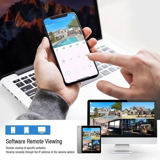 Alt view image 4 of 7 - inLifeCam 8 Channel Tuya Smart APP Outdoor Bullet IP Camera Wireless NVR Kit CCTV Surveillance Security System WIFI IP Kit 2.0 MP Not include Hard disk - OEM