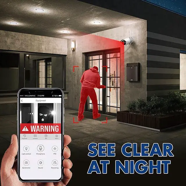 Alt view image 6 of 7 - inLifeCam 8 Channel Tuya Smart APP Outdoor Bullet IP Camera Wireless NVR Kit CCTV Surveillance Security System WIFI IP Kit 2.0 MP Not include Hard disk - OEM