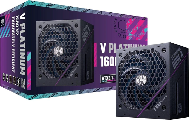 Main image of Cooler Master V Platinum 1600W V2 ATX 3.1 Full Modular PSU, 80+ Platinum, Dual 90° 12V-2x6 For Dual RTX 4000 Support , Purple Anodic-Coated Heat Sink, Mobius Fan, 12-Year Warranty (MPZ-G002-AFAP-BUS)