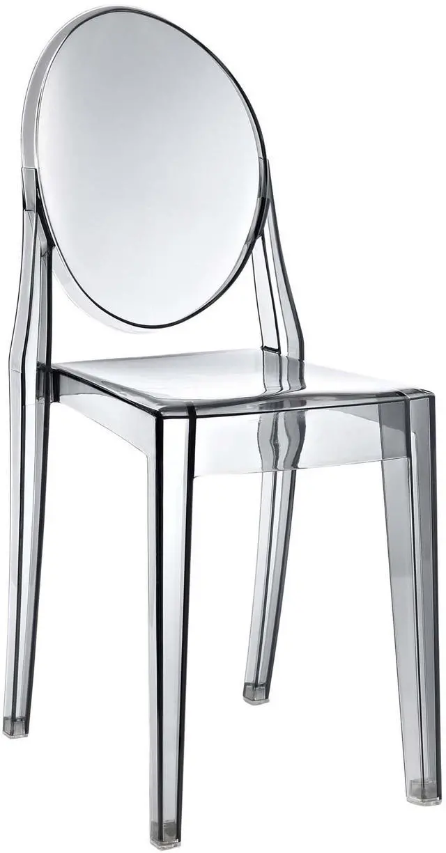 Alt view image 12 of 18 - Philippe Starck Style Victoria Ghost Chair in Smoked Clear