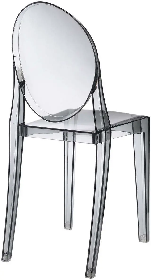 Alt view image 16 of 18 - Philippe Starck Style Victoria Ghost Chair in Smoked Clear
