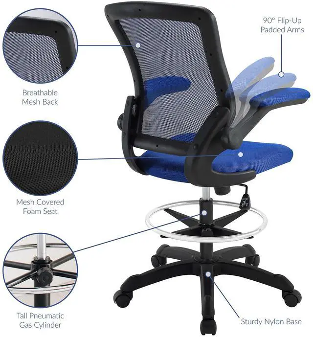 Alt view image 20 of 20 - Veer Drafting Stool in Blue