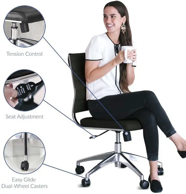 Alt view image 2 of 7 - Jive Armless Mid Back Office Chair by Modway