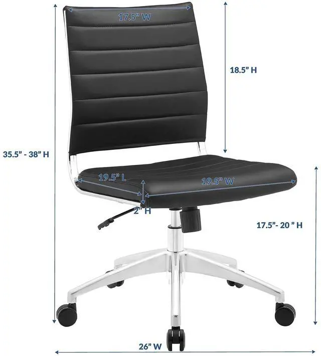Alt view image 4 of 7 - Jive Armless Mid Back Office Chair by Modway
