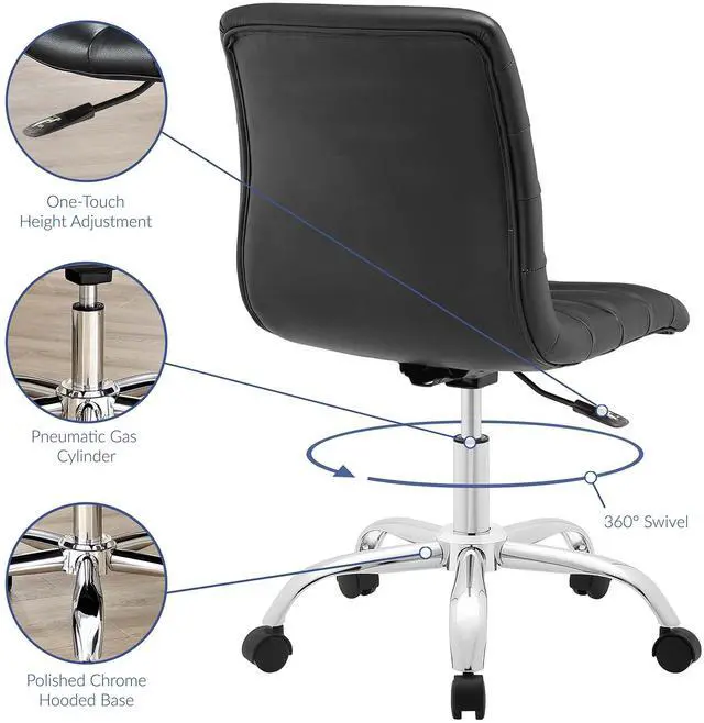 Alt view image 14 of 19 - Ripple Mid Back Office Chair in Black
