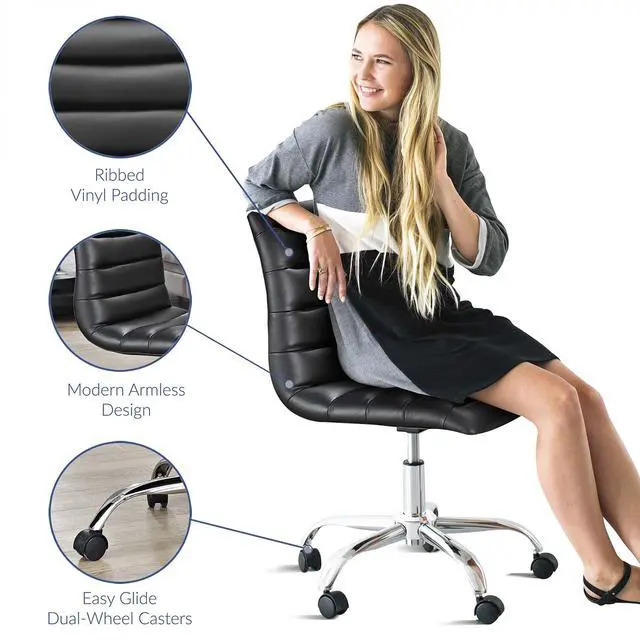 Alt view image 15 of 19 - Ripple Mid Back Office Chair in Black