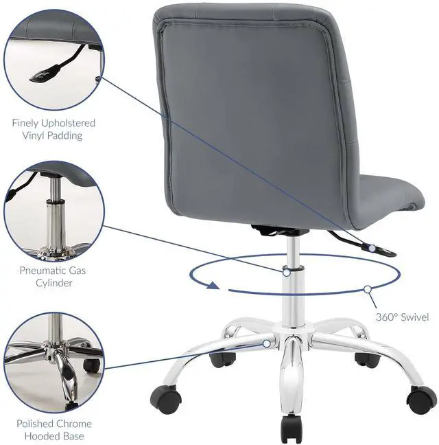 Alt view image 10 of 15 - Prim Armless Mid Back Office Chair