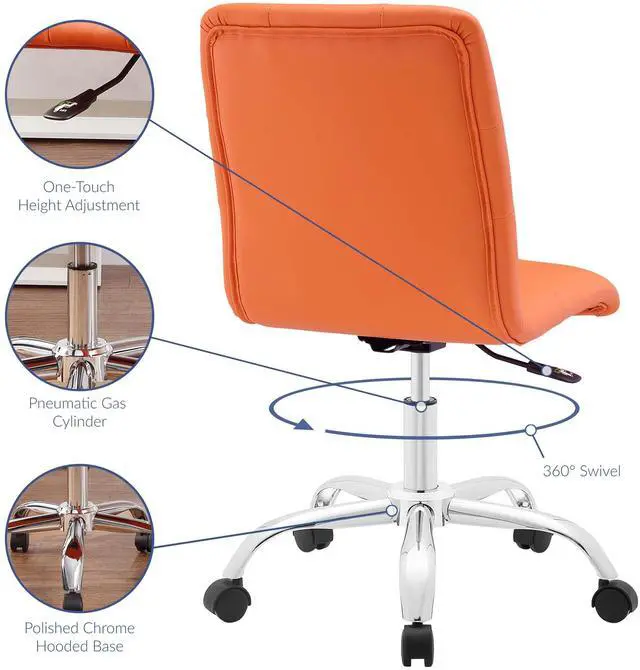 Alt view image 10 of 15 - Prim Armless Mid Back Office Chair