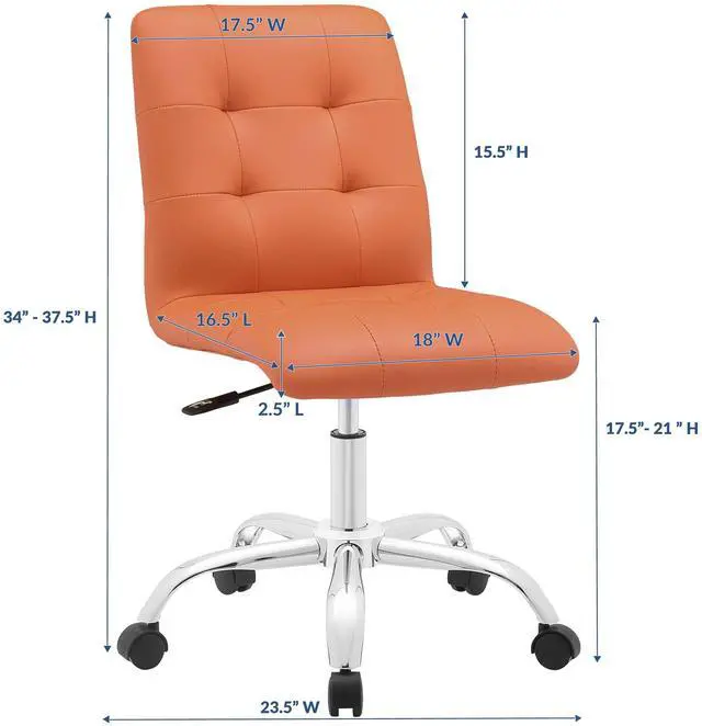 Alt view image 12 of 15 - Prim Armless Mid Back Office Chair