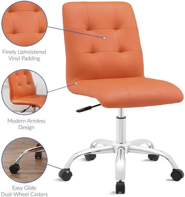 Alt view image 11 of 15 - Prim Armless Mid Back Office Chair