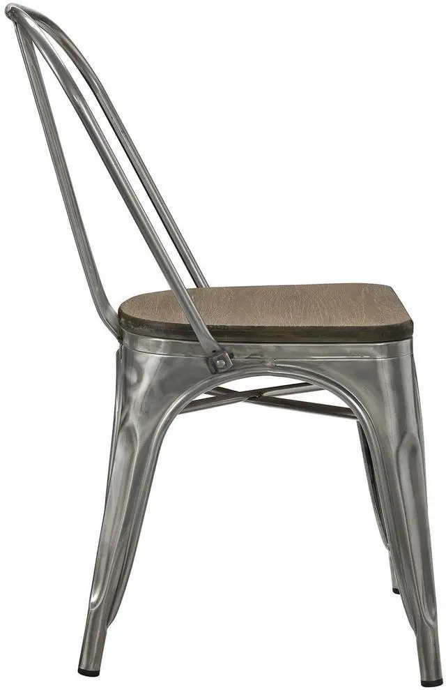 Alt view image 3 of 5 - Promenade Bamboo Side Chair - GunMetal