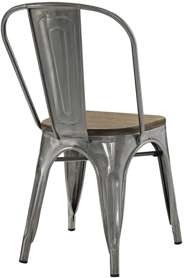 Alt view image 4 of 5 - Promenade Bamboo Side Chair - GunMetal