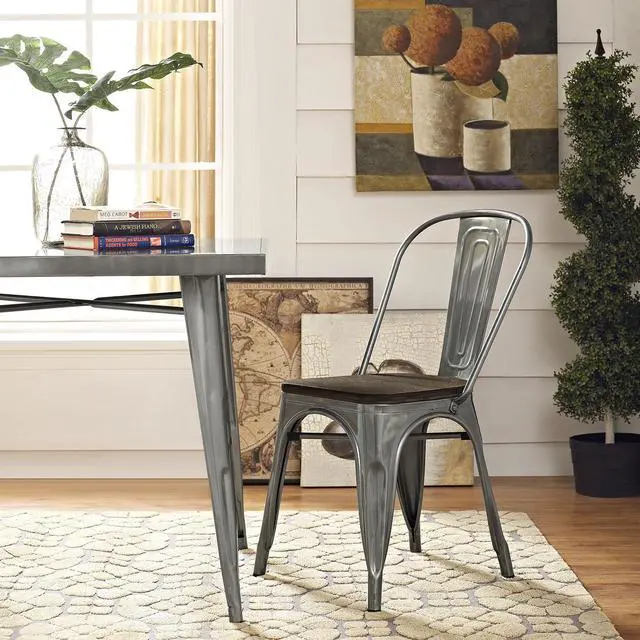 Alt view image 5 of 5 - Promenade Bamboo Side Chair - GunMetal