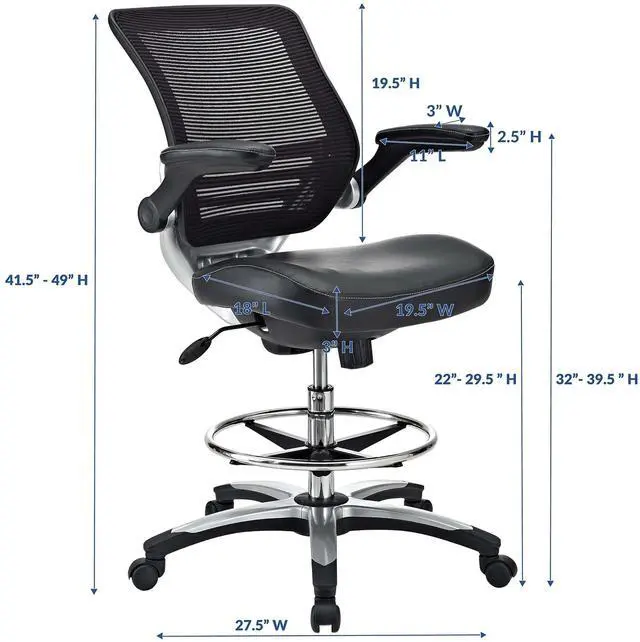 Alt view image 16 of 20 - Edge Drafting Chair in Black